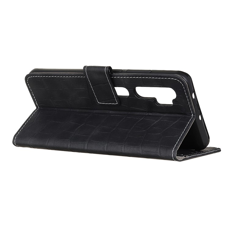 For Xiaomi Mi Note 10/Note 10 Pro/CC9 Pro Crocodile Texture PU Leather TPU Wallet Phone Case - Black-9