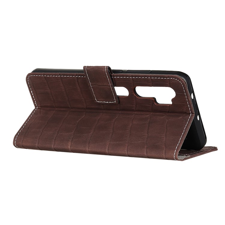 For Xiaomi Mi Note 10/Note 10 Pro/CC9 Pro Crocodile Texture PU Leather TPU Wallet Phone Case - Brown-9