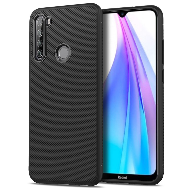 Jazz Series Twill Skin TPU Back Shell Case for Xiaomi Redmi Note 8T - Black-2
