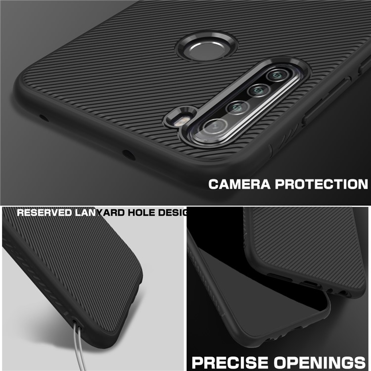 Jazz Series Twill Skin TPU Back Shell Case for Xiaomi Redmi Note 8T - Black-4
