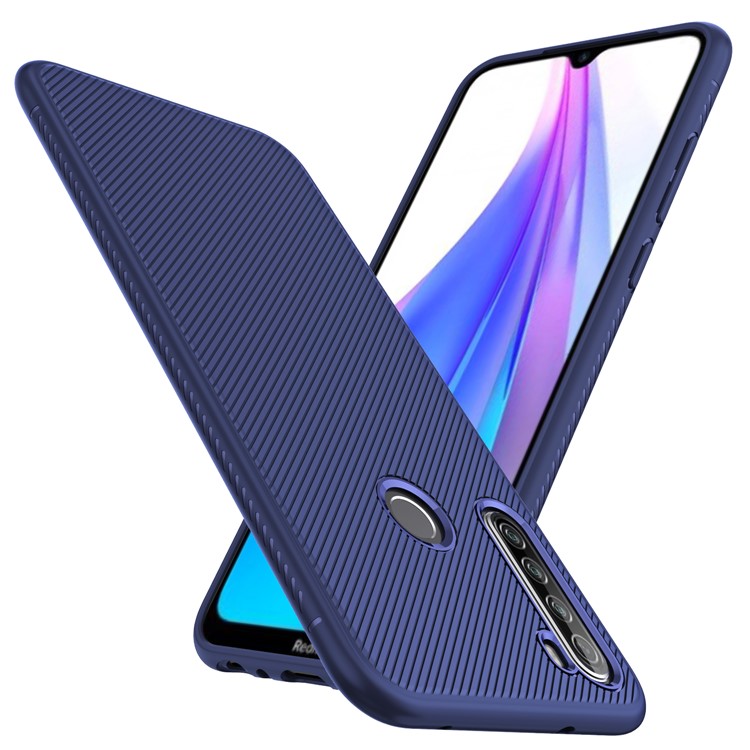 Jazz Series Twill Skin TPU Back Shell Case for Xiaomi Redmi Note 8T - Blue-1