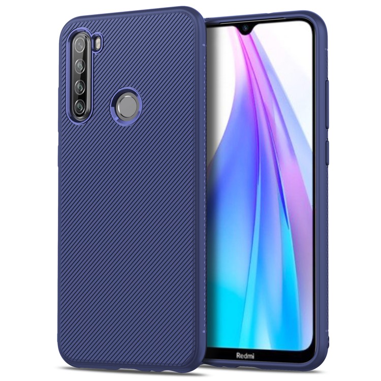 Jazz Series Twill Skin TPU Back Shell Case for Xiaomi Redmi Note 8T - Blue-2