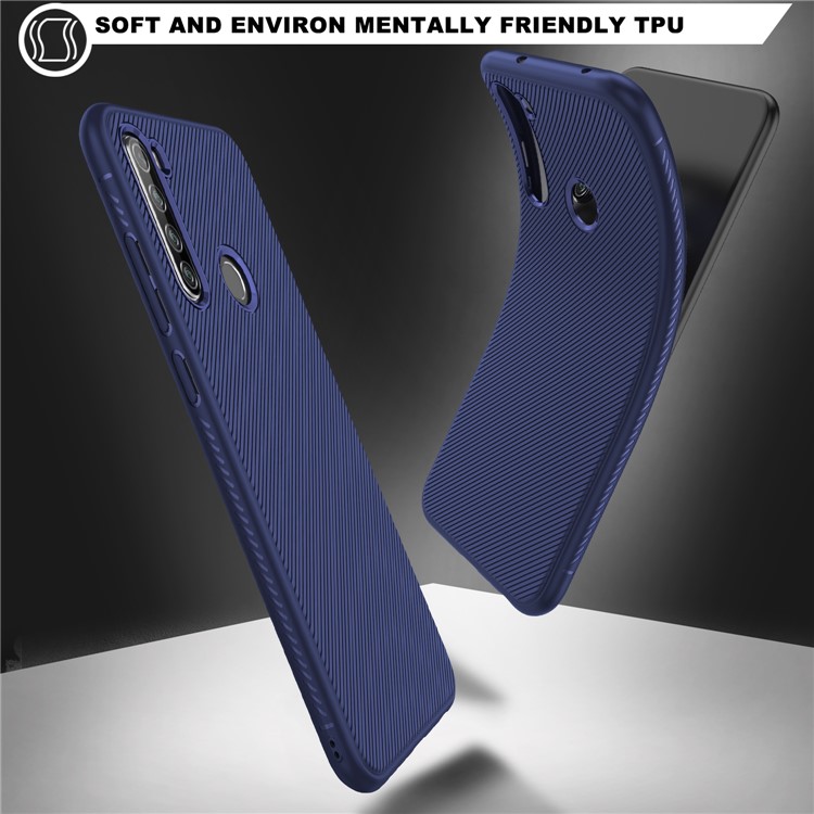 Jazz Series Twill Skin TPU Back Shell Case for Xiaomi Redmi Note 8T - Blue-3