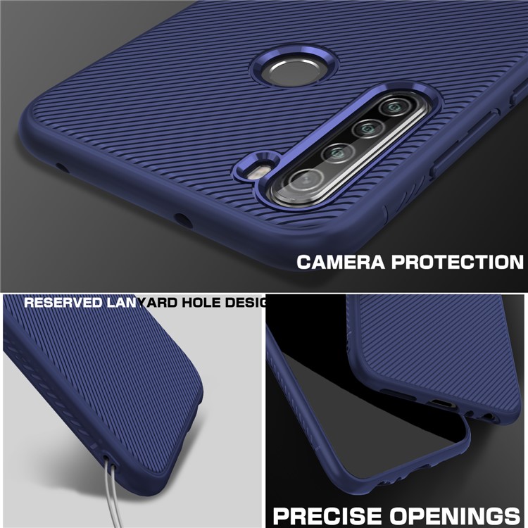 Jazz Series Twill Skin TPU Back Shell Case for Xiaomi Redmi Note 8T - Blue-4