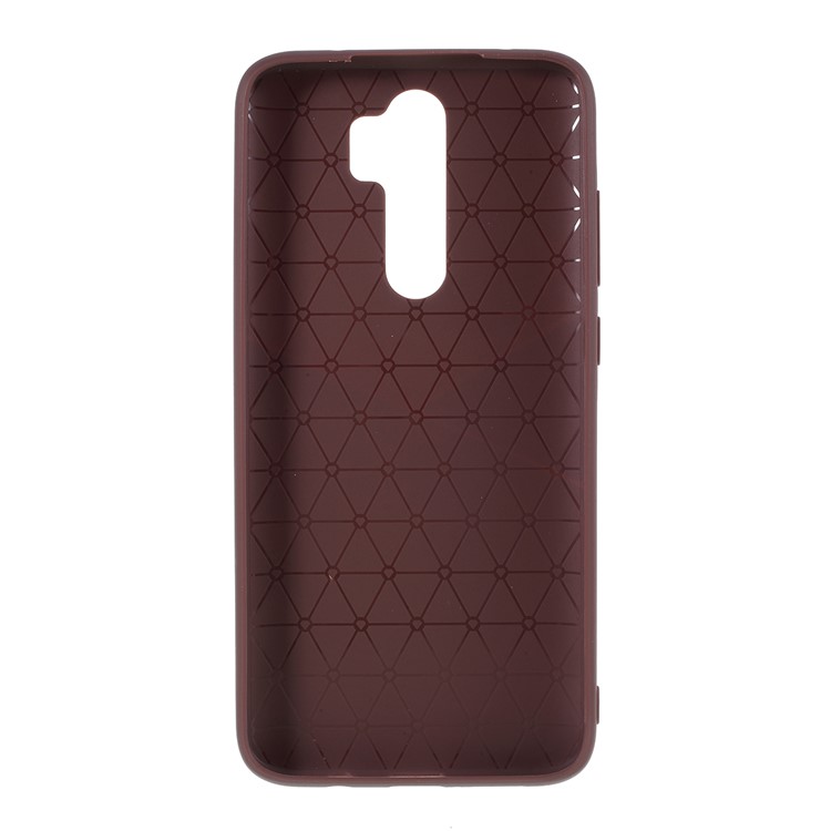 Litchi Texture Soft TPU Cell Phone Case for Xiaomi Redmi Note 8 Pro - Brown-3