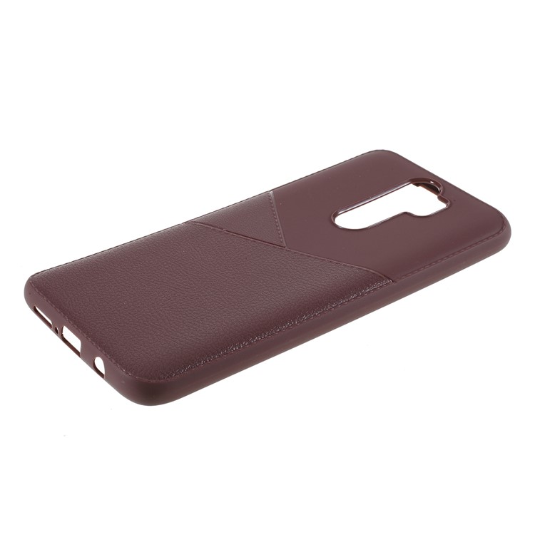 Litchi Texture Soft TPU Cell Phone Case for Xiaomi Redmi Note 8 Pro - Brown-4