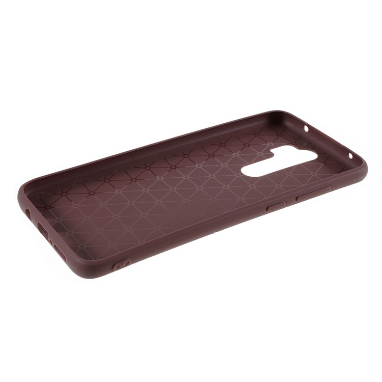 Litchi Texture Soft TPU Cell Phone Case for Xiaomi Redmi Note 8 Pro - Brown-6