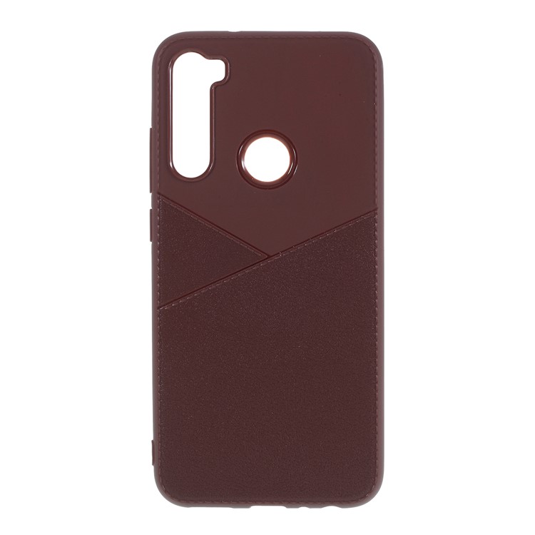 For Xiaomi Redmi Note 8 Litchi Grain TPU Mobile Back Case - Brown-1