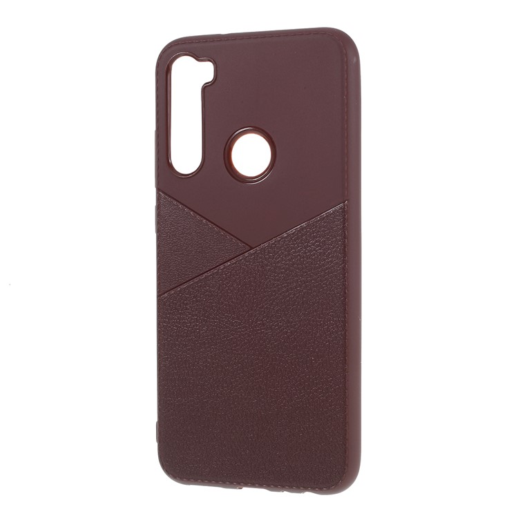 For Xiaomi Redmi Note 8 Litchi Grain TPU Mobile Back Case - Brown-2