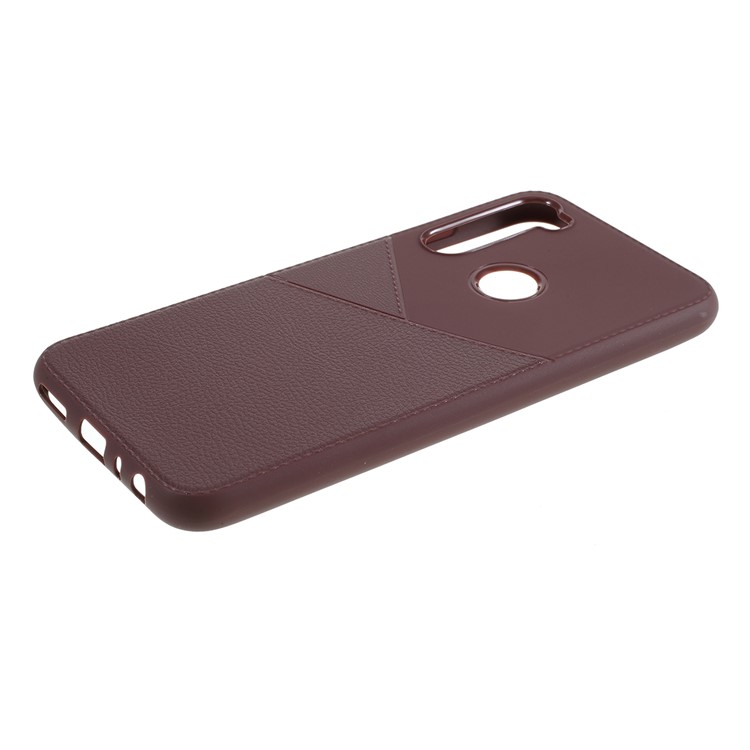 For Xiaomi Redmi Note 8 Litchi Grain TPU Mobile Back Case - Brown-4