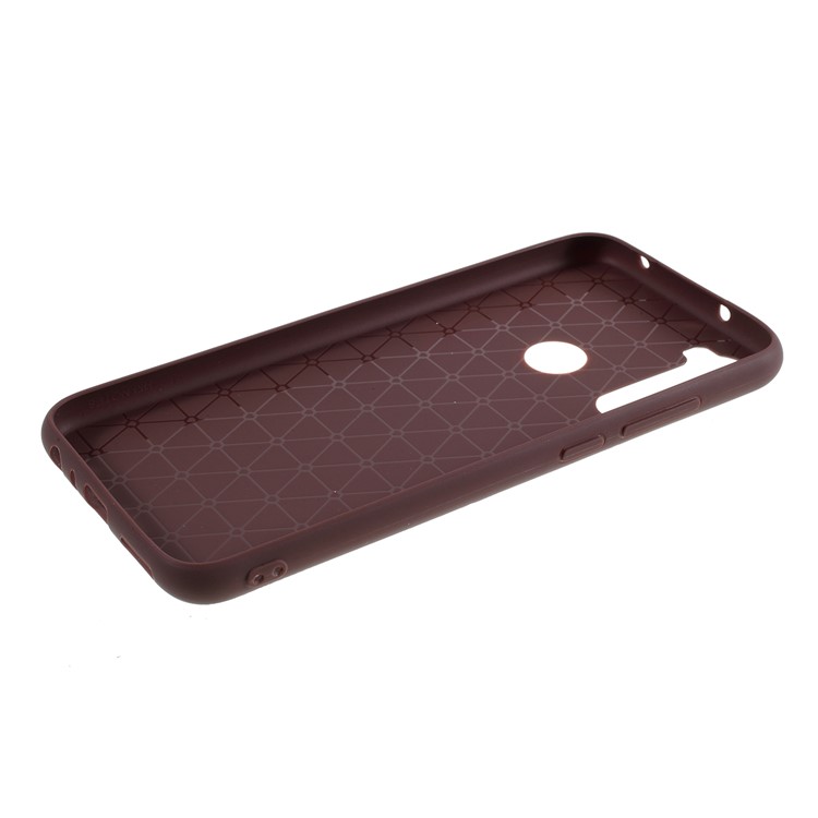 For Xiaomi Redmi Note 8 Litchi Grain TPU Mobile Back Case - Brown-5