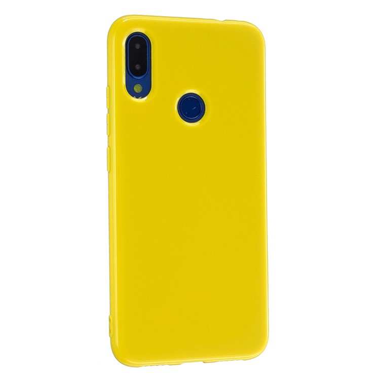 2.0mm Solid Color Glossy TPU Back Case for Xiaomi Redmi Note 7 / Note 7 Pro (India) / Note 7S - Yellow-1