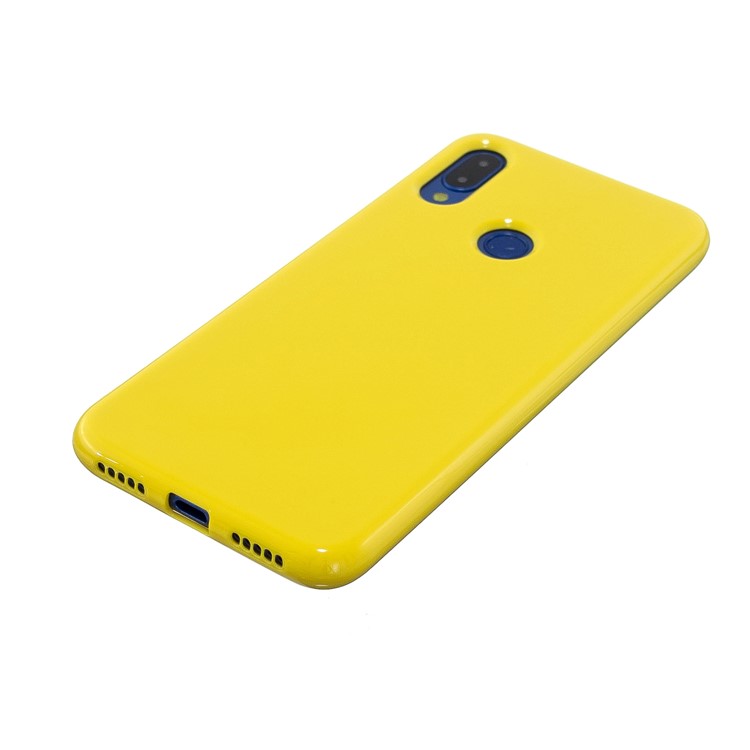 2.0mm Solid Color Glossy TPU Back Case for Xiaomi Redmi Note 7 / Note 7 Pro (India) / Note 7S - Yellow-2