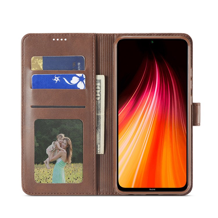 LC.IMEEKE Leather Wallet Case for Xiaomi Redmi 8A - Coffee-4