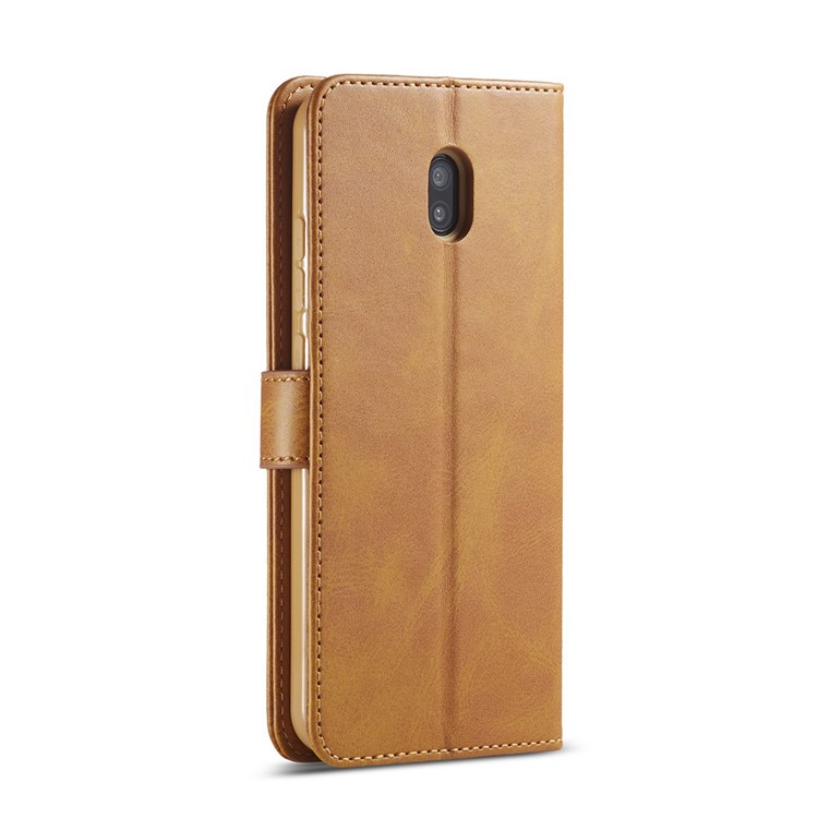 LC.IMEEKE Leather Wallet Case for Xiaomi Redmi 8A - Brown-3
