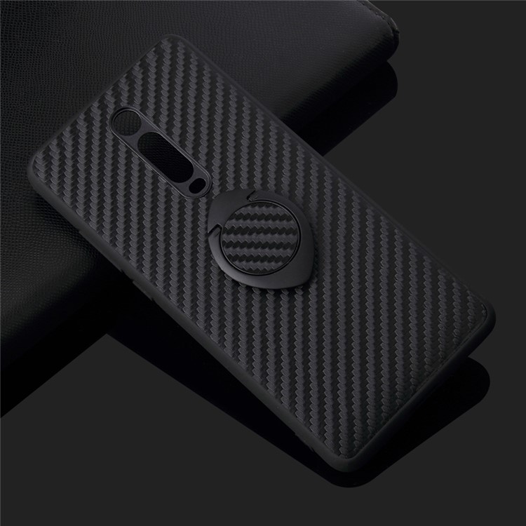 For Xiaomi Redmi K20 / Mi 9T / K20 Pro / Mi 9T Pro PU Leather+TPU with Kickstand Cover - Black Carbon Fiber Texture-10