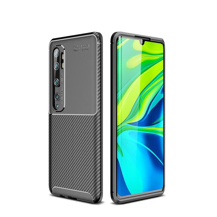 Anti-dropping Stylish Carbon Fiber TPU Cover for Xiaomi Mi CC9 Pro/Note 10 - Black-1