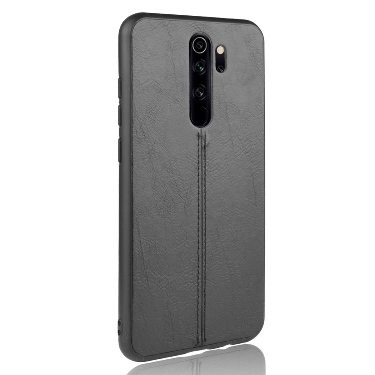 Leather Coated PC + TPU Hybrid Case Shell for Xiaomi Redmi Note 8 Pro - Black-3