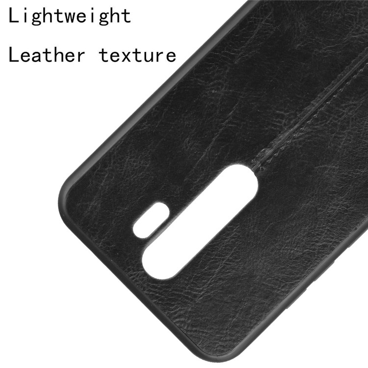 Leather Coated PC + TPU Hybrid Case Shell for Xiaomi Redmi Note 8 Pro - Black-5