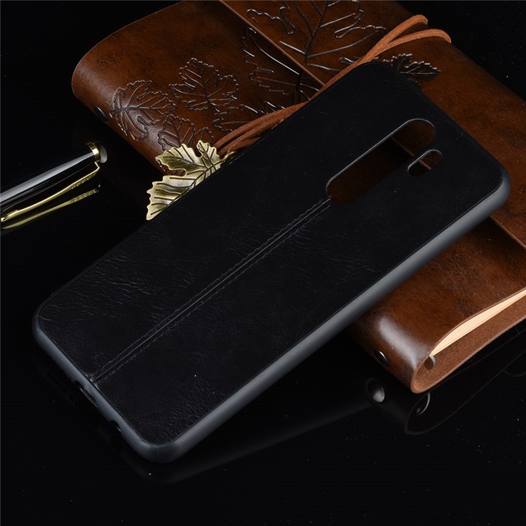 Leather Coated PC + TPU Hybrid Case Shell for Xiaomi Redmi Note 8 Pro - Black-7