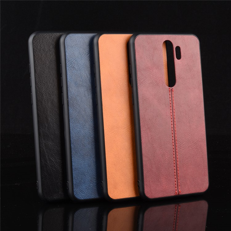 Leather Coated PC + TPU Hybrid Case Shell for Xiaomi Redmi Note 8 Pro - Black-8