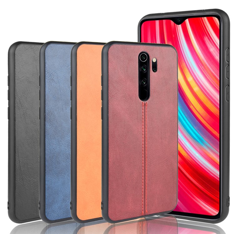 Leather Coated PC + TPU Hybrid Case Shell for Xiaomi Redmi Note 8 Pro - Black-9