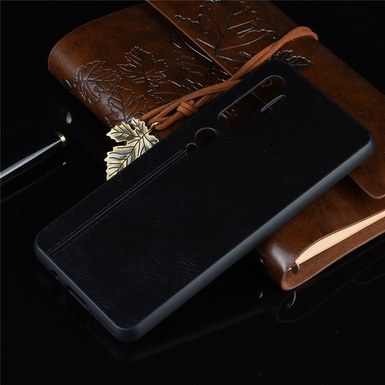 Leather Coated PC + TPU Hybrid Shell Phone Case for Xiaomi Mi CC9 Pro/Note 10/Note 10 Pro - Black-6