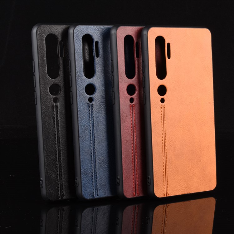 Leather Coated PC + TPU Hybrid Shell Phone Case for Xiaomi Mi CC9 Pro/Note 10/Note 10 Pro - Black-8