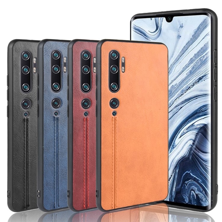 Leather Coated PC + TPU Hybrid Shell Phone Case for Xiaomi Mi CC9 Pro/Note 10/Note 10 Pro - Black-9