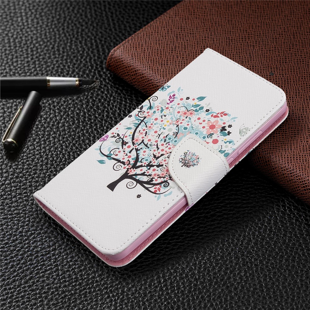 Pattern Printing Wallet Flip Leather Phone Case for Xiaomi Redmi 8 - Flower Tree-7