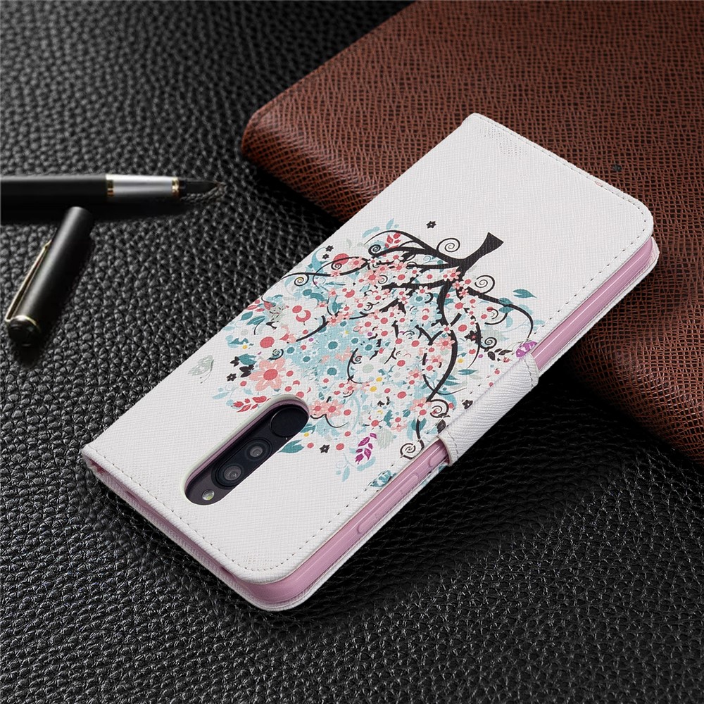 Pattern Printing Wallet Flip Leather Phone Case for Xiaomi Redmi 8 - Flower Tree-8