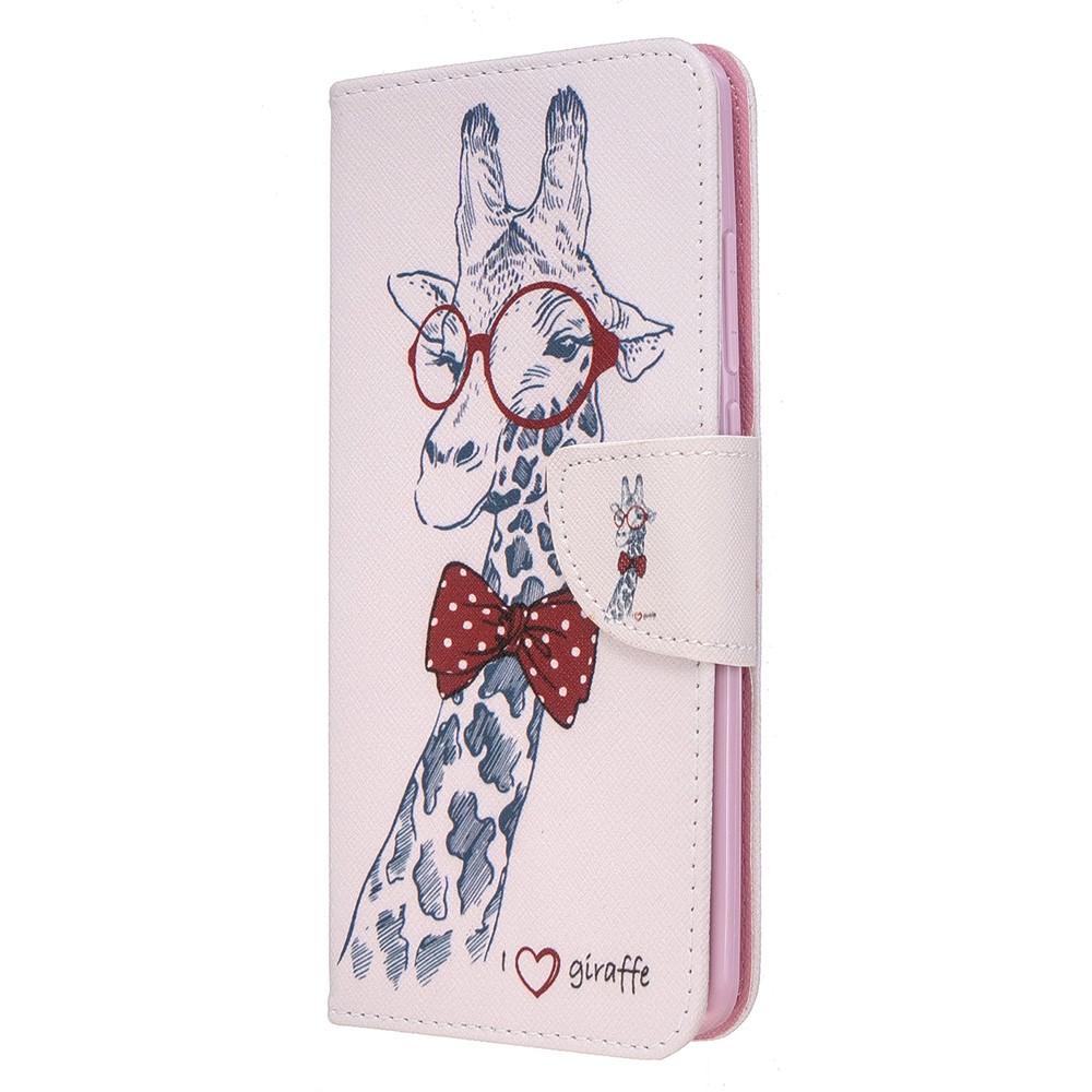Impression En Cuir Flip Portefeuille Modèle Téléphone Cas Pour Xiaomi Redmi 8 - Girafe-2