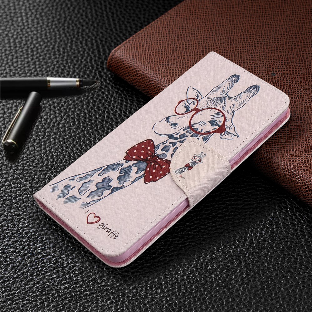 Impression En Cuir Flip Portefeuille Modèle Téléphone Cas Pour Xiaomi Redmi 8 - Girafe-7