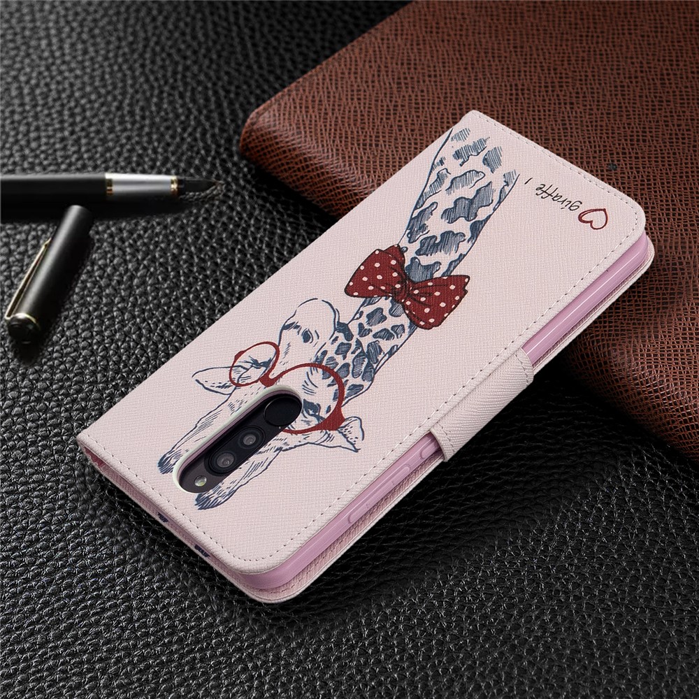 Impression En Cuir Flip Portefeuille Modèle Téléphone Cas Pour Xiaomi Redmi 8 - Girafe-8