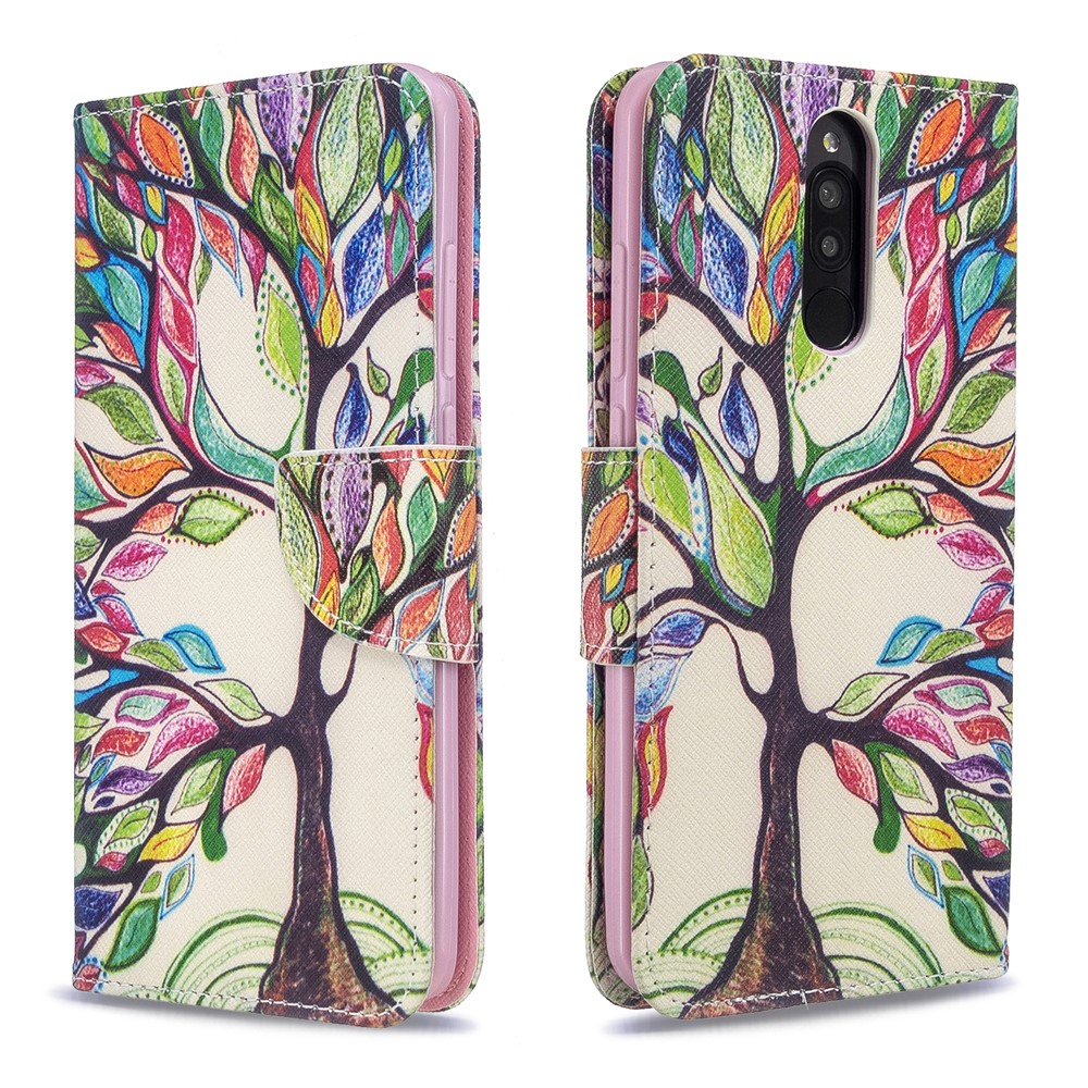 Pattern Printing Wallet Flip Leather Phone Case for Xiaomi Redmi 8 - Life Tree-4