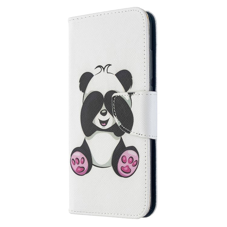 Patrón De La Impresión De La Cartera Textura Soporte Cruzado Caja Del Teléfono Del Cuero Del Tirón Para Xiaomi Redmi 8A - Panda Tímida-2