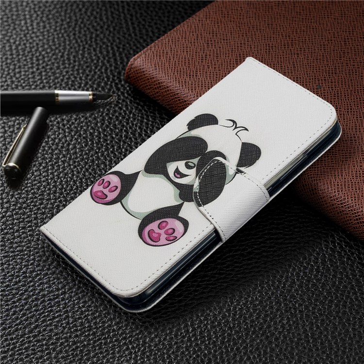 Patrón De La Impresión De La Cartera Textura Soporte Cruzado Caja Del Teléfono Del Cuero Del Tirón Para Xiaomi Redmi 8A - Panda Tímida-7