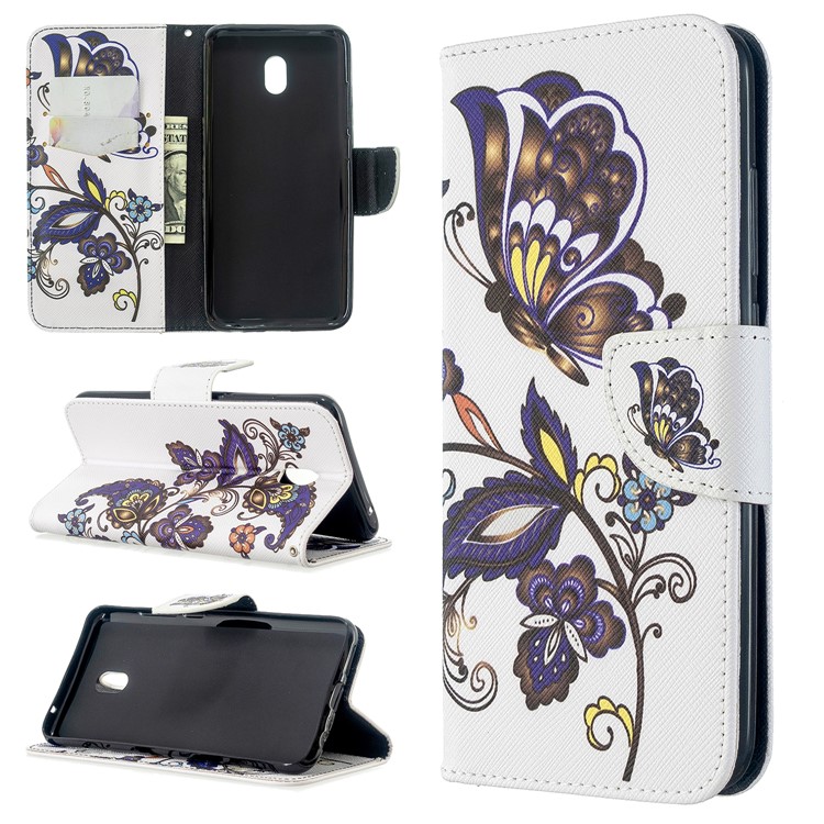 Motif D'impression Magnétique Cas De Support De Cuir Pour Xiaomi Redmi 8A - Motif Papillon-1