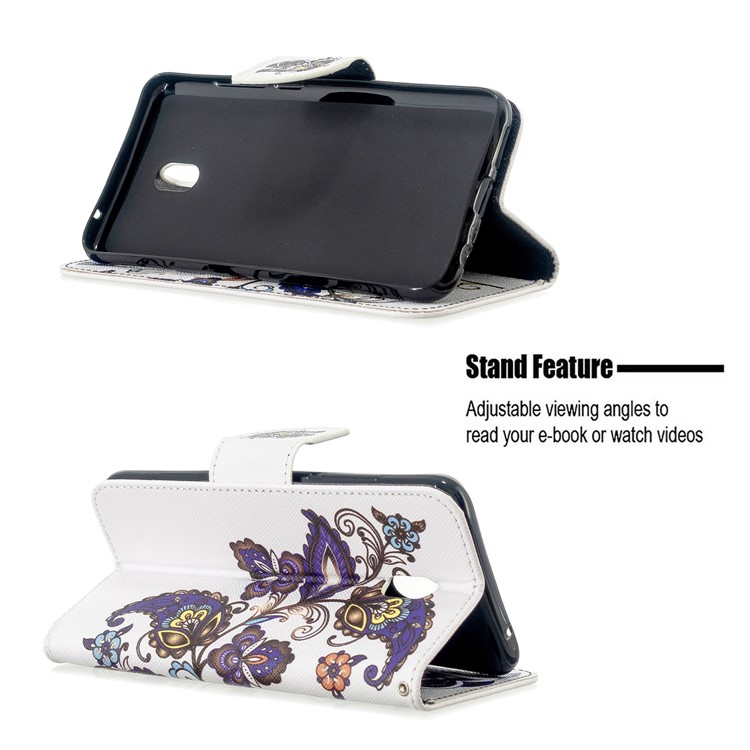 Motif D'impression Magnétique Cas De Support De Cuir Pour Xiaomi Redmi 8A - Motif Papillon-5