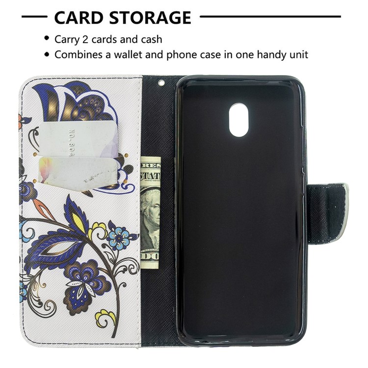 Motif D'impression Magnétique Cas De Support De Cuir Pour Xiaomi Redmi 8A - Motif Papillon-6