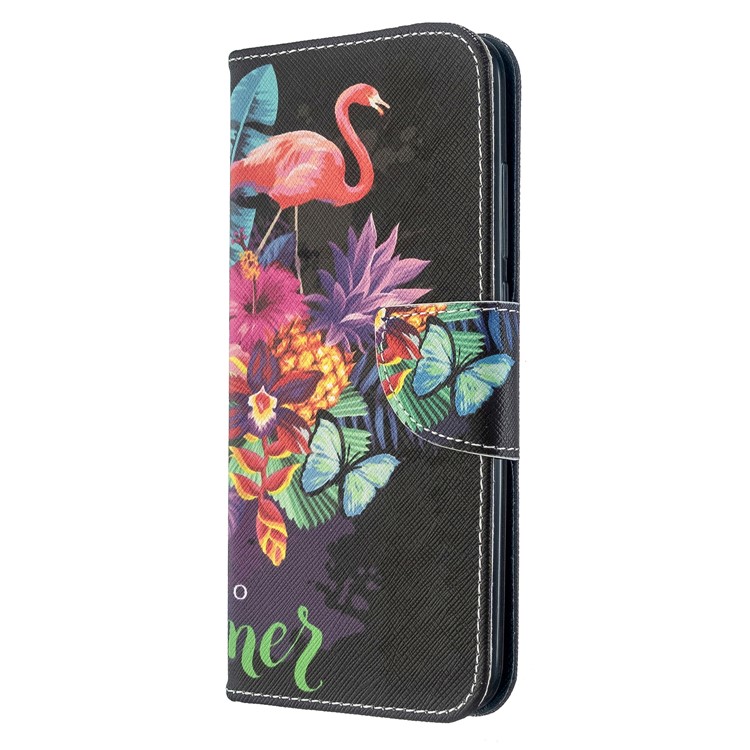 Pattern Printing Magnetic Leather Stand Case for Xiaomi Redmi 8A - Crane and Flowers-2