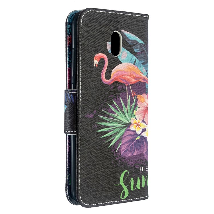 Pattern Printing Magnetic Leather Stand Case for Xiaomi Redmi 8A - Crane and Flowers-3