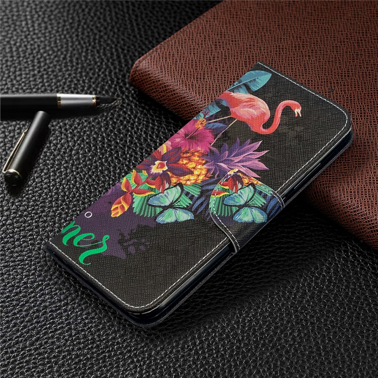 Pattern Printing Magnetic Leather Stand Case for Xiaomi Redmi 8A - Crane and Flowers-7