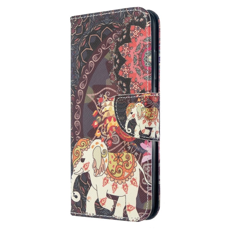 Pattern Printing Magnetic Leather Stand Case for Xiaomi Redmi 8A - Flower and Elephant-2