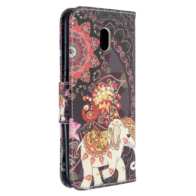 Pattern Printing Magnetic Leather Stand Case for Xiaomi Redmi 8A - Flower and Elephant-3