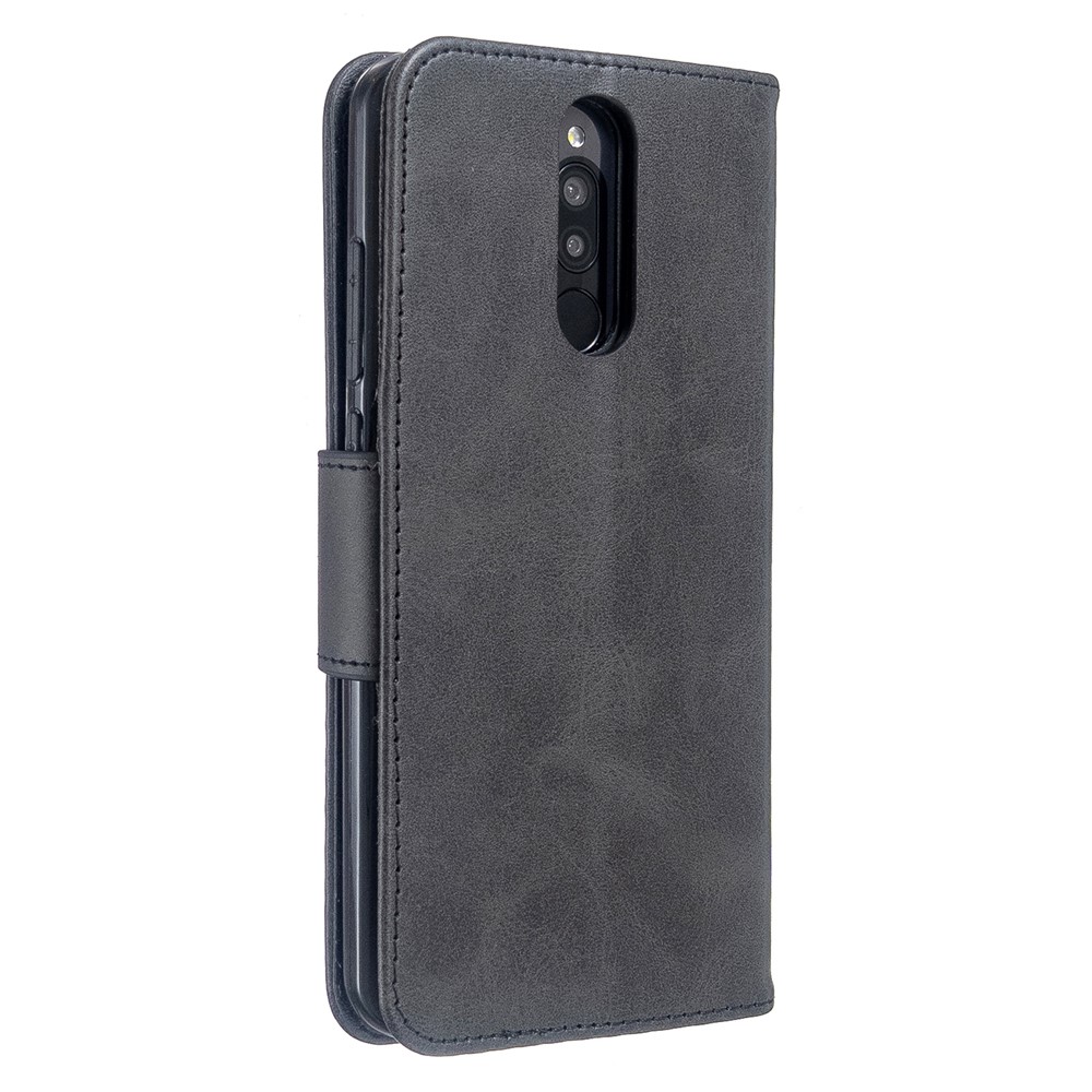 PU Leather Wallet Stand Shell Case for Xiaomi Redmi 8 - Black-3