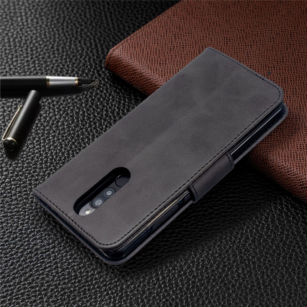 PU Leather Wallet Stand Shell Case for Xiaomi Redmi 8 - Black-8