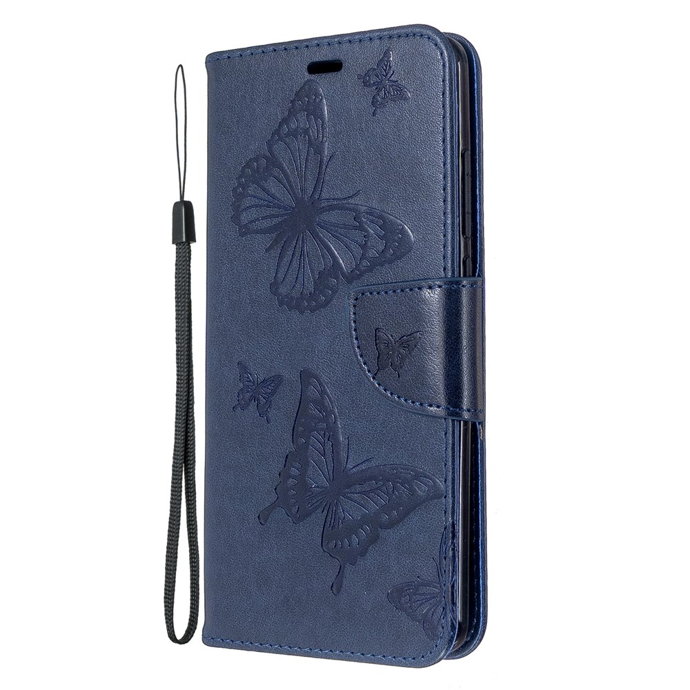 Imprint Butterfly PU Leather Wallet Case for Xiaomi Redmi 8 - Blue-2