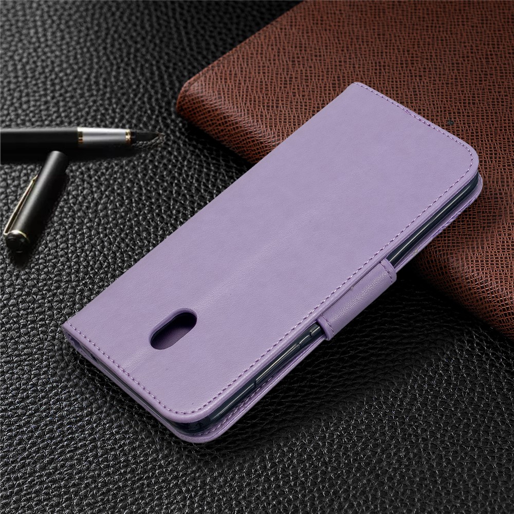 Imprint Butterfly Leather Wallet Stand Case for Xiaomi Redmi 8A - Purple-8