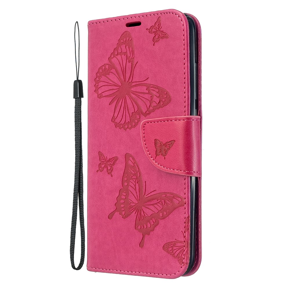 Imprint Butterfly Leather Wallet Stand Case for Xiaomi Redmi 8A - Rose-2